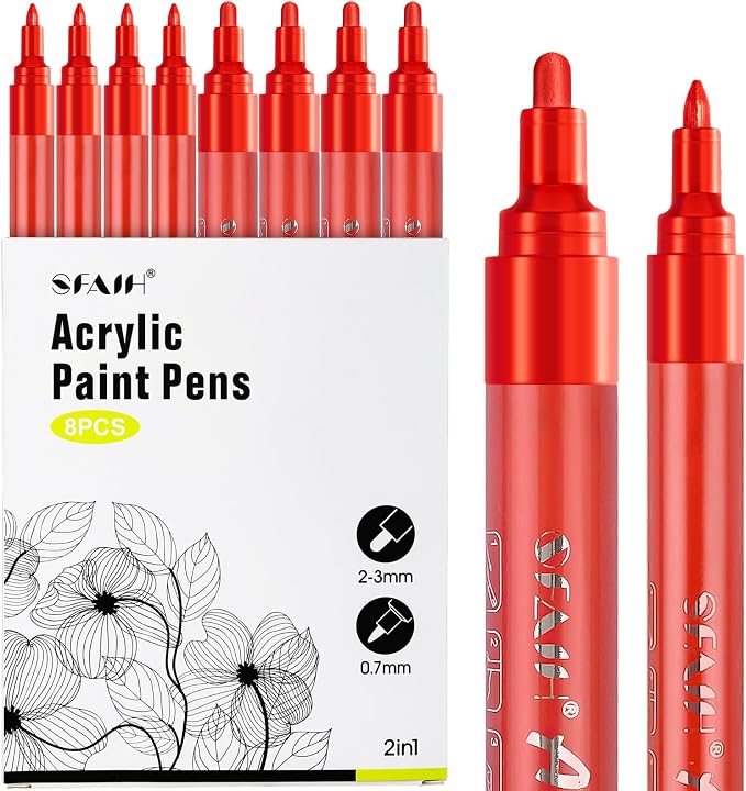 SFAIH Acrylic Red Paint Pens by SFAIH
