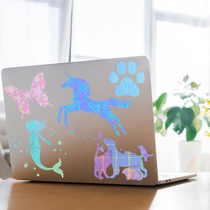 36 Sheets Holographic Sticker Paper Clear A4 Vinyl Sticker Paper Self Adhesive - Image 5
