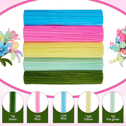 5 Mixed Macaron Colors Chenille Stems Bulk, Gardening Tape, Greeting Card - Image 5