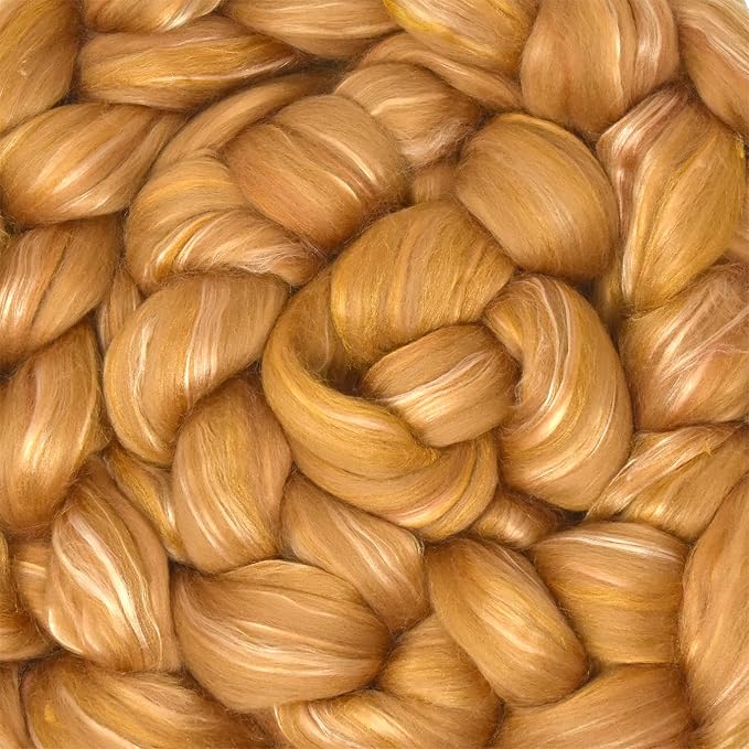Merino Silk Luxe Tonal Designer Blend. Superfine Merino, Tussah Silk. Top Roving - Image 7