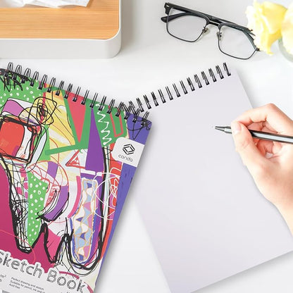 CONDA 9 x 12 Inch Sketchbook, Top Spiral Bound Sketch Pad, 100 Sheets, Durable - Image 6