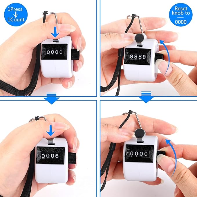 FEBSNOW Handheld Tally Counter Clicker 4 Digital Number Click Counter - Image 4