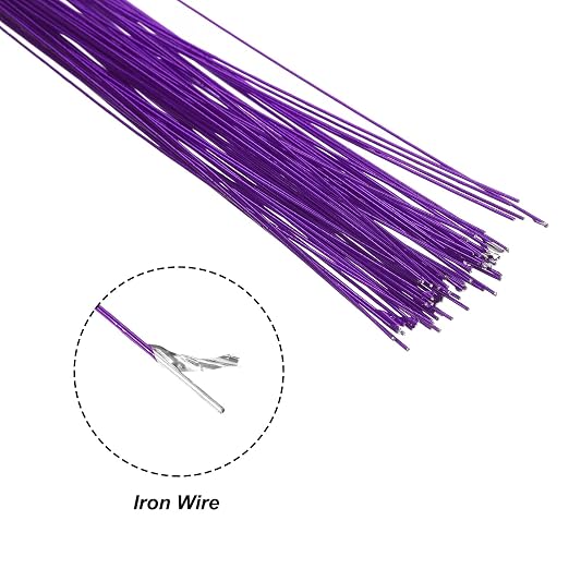 PATIKIL 32 Inch 22 Gauge Floral Stem Wire, 3 Pack/120 Pieces Bouquet Stem Paper - Image 4