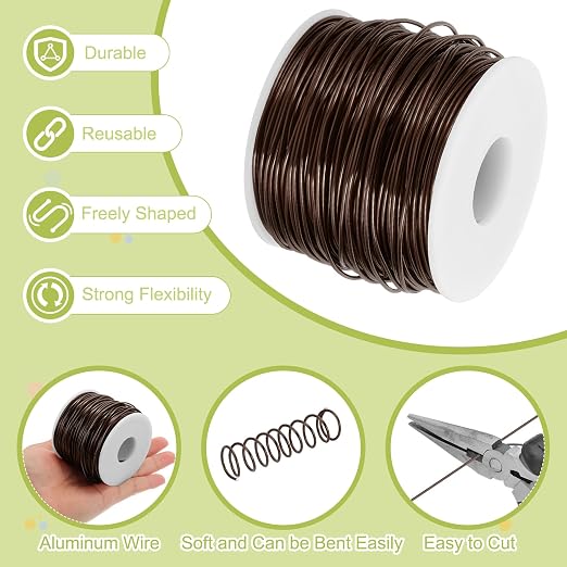 MECCANIXITY 15 Gauge Anodized Aluminum Craft Wire Bendable Bonsai Training Wire - Image 3