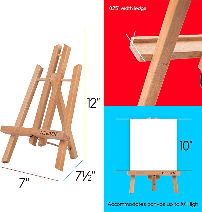 MEEDEN 12 Inch Small Tabletop Easel: 12 Pack Beech Wood Easel - Image 2