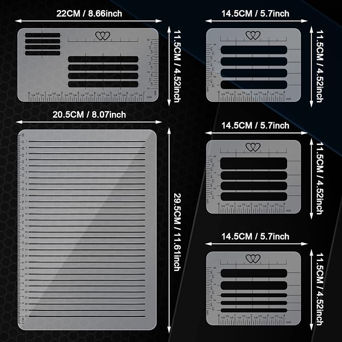 5 Pack Straight Line Stencil for Journaling and Envelope Addressing Guide - Image 7