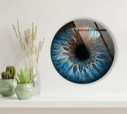 My Photostation.com 31.5'' Diameter Eye Round Blue Glass Wall Art Tempered - Image 3
