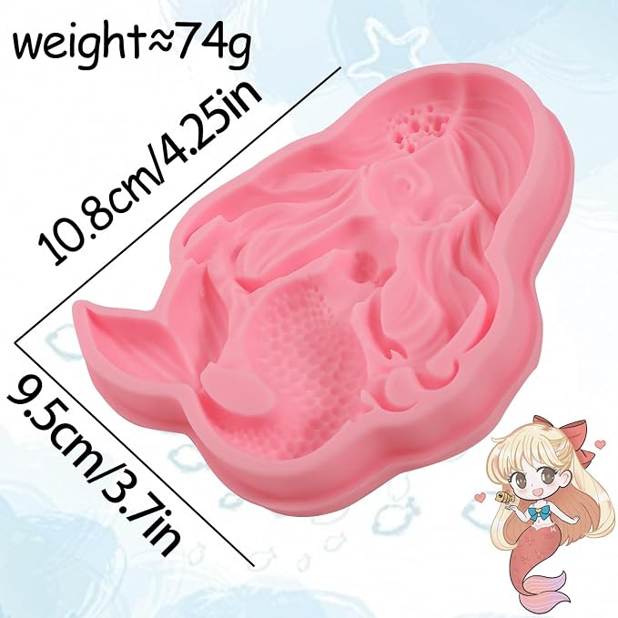 1 Pcs Mermaid Candy Fondant Mold, Reusable Chocolate Silicone Molds - Image 6
