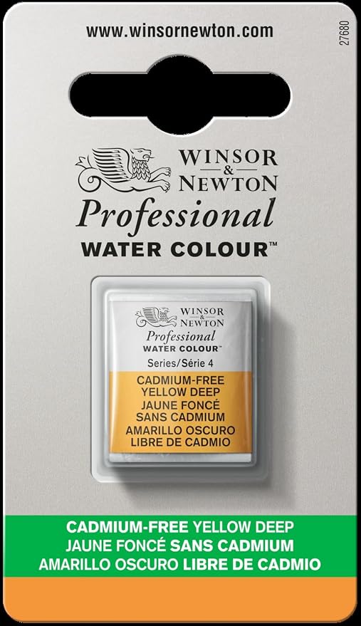 Winsor & Newton Professional Watercolor, Half Pan, Cadmium-Free Yellow Deep by WinsorNewton