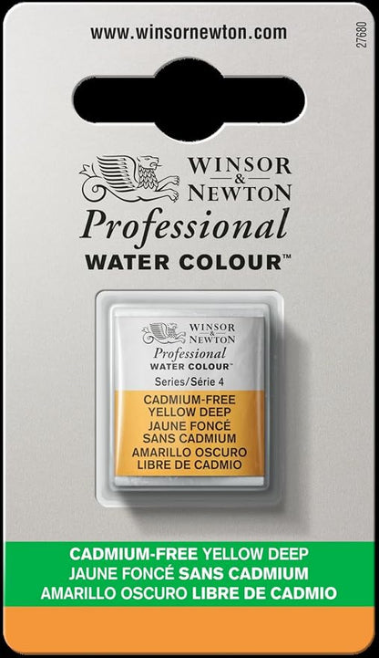 Winsor & Newton Professional Watercolor, Half Pan, Cadmium-Free Yellow Deep by WinsorNewton
