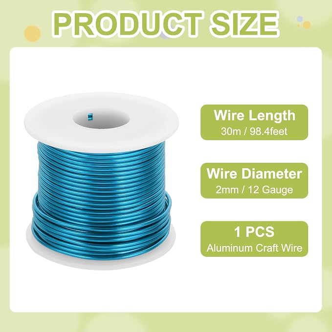 MECCANIXITY 12 Gauge Anodized Aluminum Craft Wire Bendable Bonsai Training Wire - Image 2