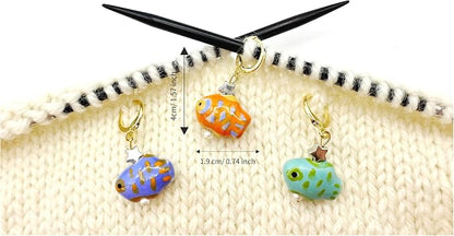 Handmade Ocean Fish Stitch Markers 4 PCS in One Case, Three Tropical Fish - Image 3