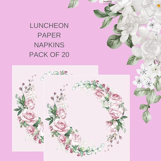 20-ct 13x13 Flowers Paper Luncheon Decoupage Napkins, 3-Ply Servilletas Printed - Image 3