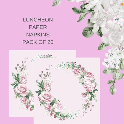 20-ct 13x13 Flowers Paper Luncheon Decoupage Napkins, 3-Ply Servilletas Printed - Image 3