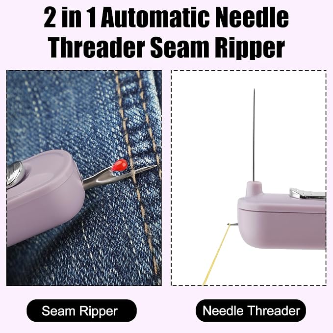 Needle Threaders, 2 in 1 Plug-in Needle Threader Seam Ripper Tool, Automatic - Image 4
