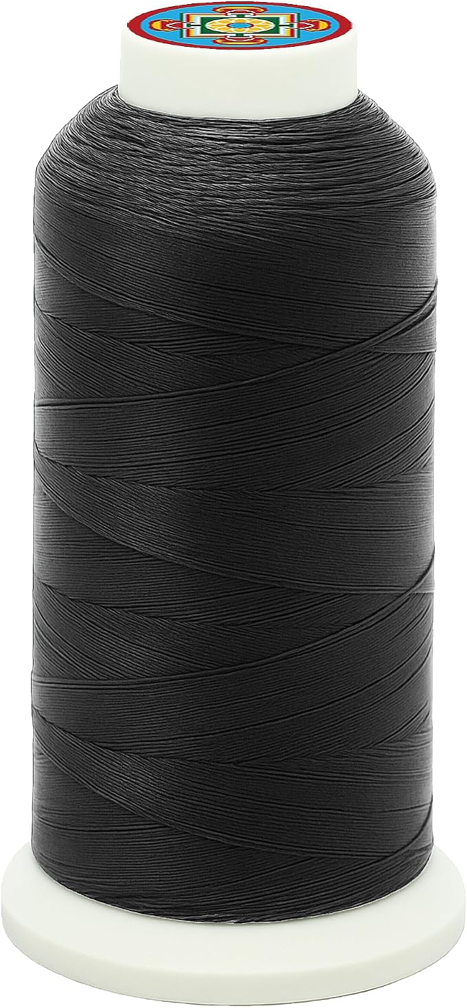 Mandala Crafts Bonded Nylon Thread Black Heavy Duty Sewing Threads by MandalaCrafts