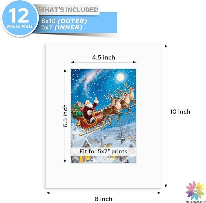 Mat Board Center, 8x10 White Mats - Image 2