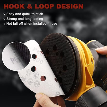 120 PCS 5 Inch Sanding Discs 40 Grit, 8 Hole Aluminum Oxide Hook and Loop Round - Image 5