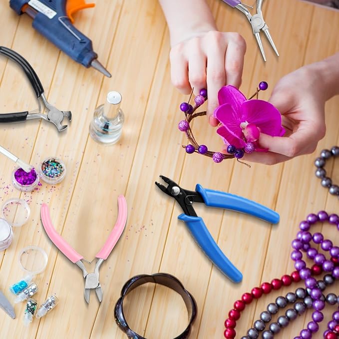 6 Pcs Jewelry Pliers Set, Include Needle Round Bent Nose Zipper Wire Cutter - Image 7