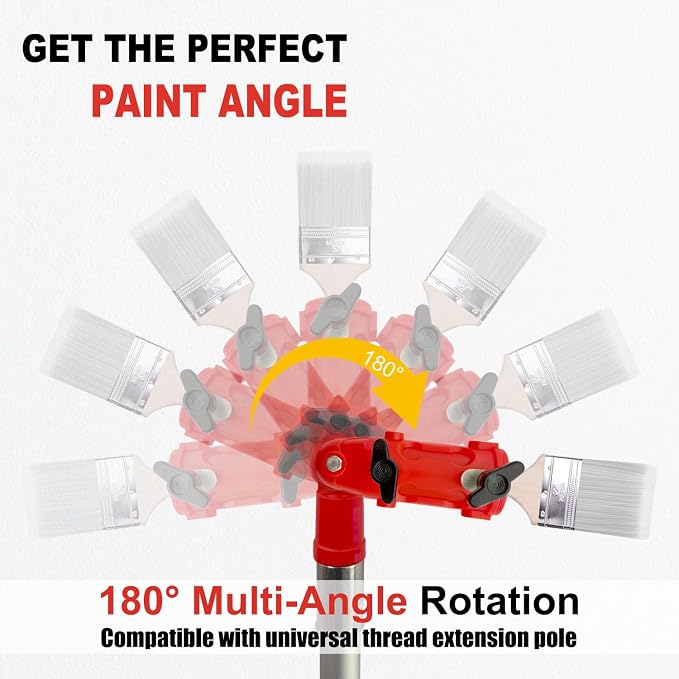 Multi Angle Paint Brush Extender V2, Long Handle Paint Brush, Extension Pole - Image 3