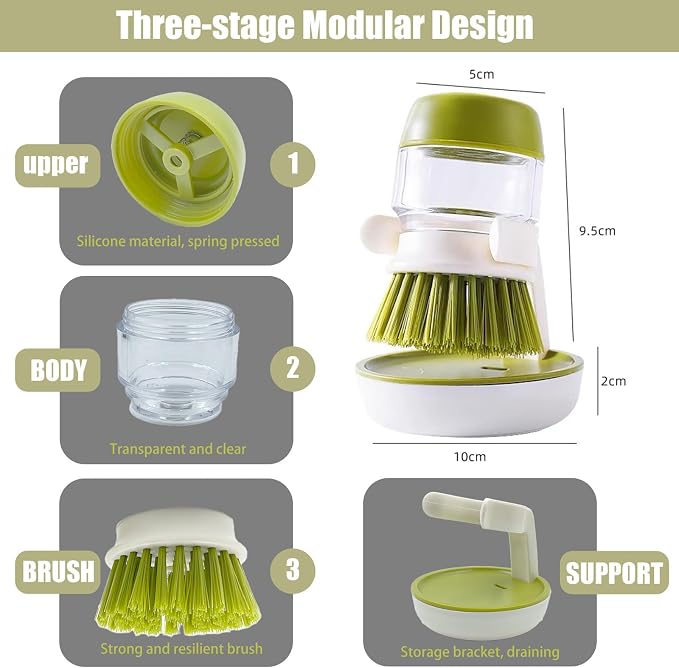 Soap Dispenser with Dish Brush and Storage Bracket - Image 2