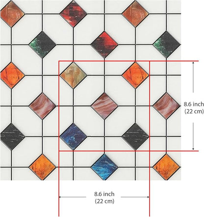DKTIE Stained Glass Window Film Geometric Patterns, Fine Frosted Window Clings - Image 9