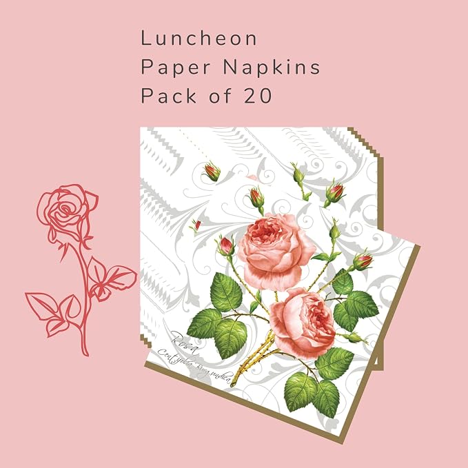 20-ct 13x13 Flowers Paper Luncheon Decoupage Napkins, 3-Ply Servilletas Printed - Image 5