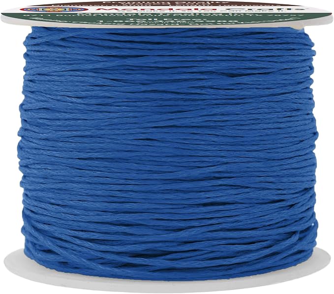 Mandala Crafts 0.5mm 109 Yards Sapphire Blue Cotton Waxed Cord by MandalaCrafts