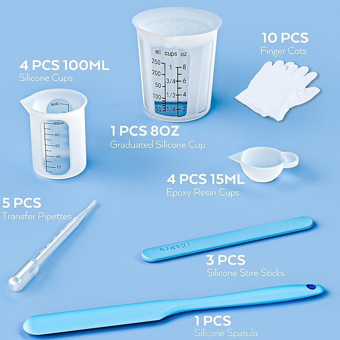 Silicone Resin Measuring Cups Tool Kit- Nicpro 250 & 100 ml Measure Cups - Image 2