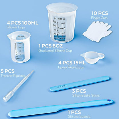 Silicone Resin Measuring Cups Tool Kit- Nicpro 250 & 100 ml Measure Cups - Image 2