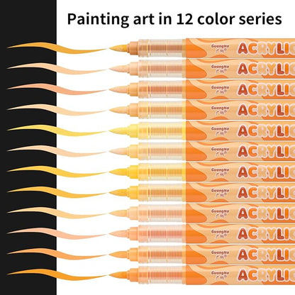 Guangna Acrylic Paint Markers 12 Colors, Skin Tone Series Set - Image 2