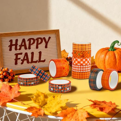 12 Rolls Autumn Washi Tape Set - Image 4