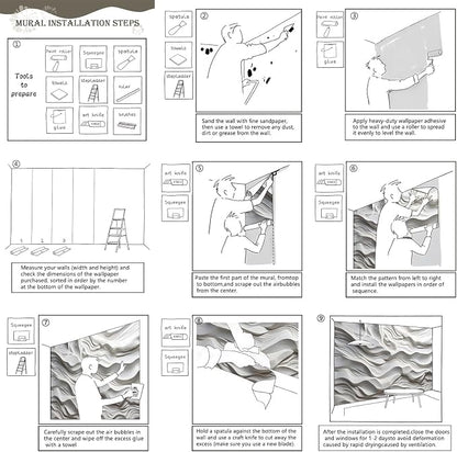 AFZEVEB-3D Stereo Relief Lines Living Room Background Wallpaper Mural 159"x107" - Image 6