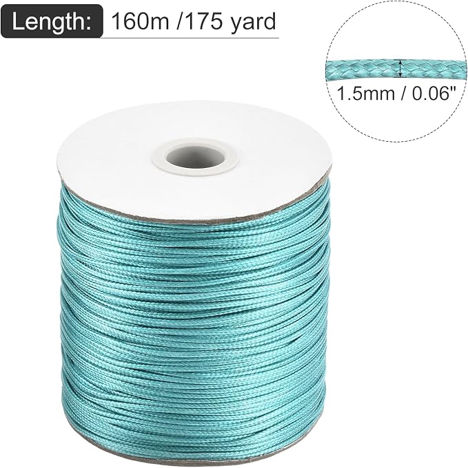 MECCANIXITY Waxed Cord 1.5mm Waxed Polyester Cord 175 Yard Wax String - Image 2