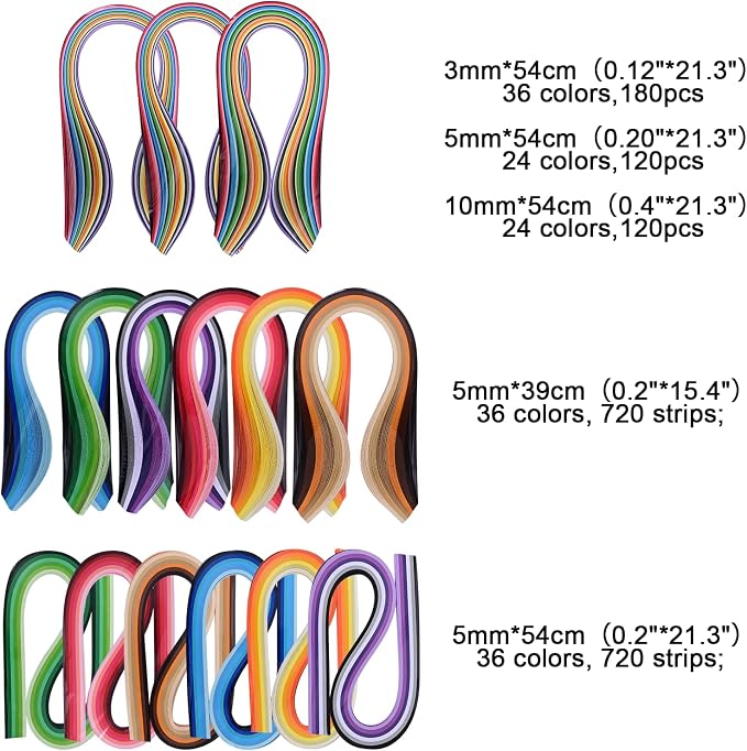 Quilling Kit with 1860 Paper Strips 39cm/54cm and Quilling Tools Like Quilling - Image 3