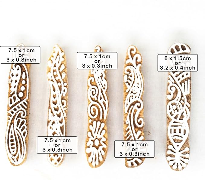 Hashcart Wooden Indian Traditional Design Printing Stamps/Blocks - Image 4