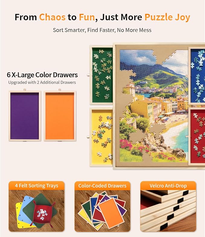 1500 Piece Rotating Puzzle Board Pro, Rubber Cover Mat, 360° Lasy Susan - Image 3
