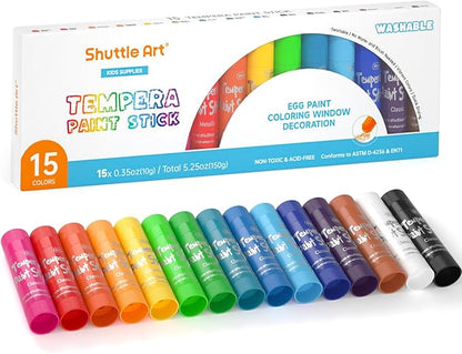 Tempera Paint Sticks, 15 Colors Solid Tempera Paint by ShuttleArt
