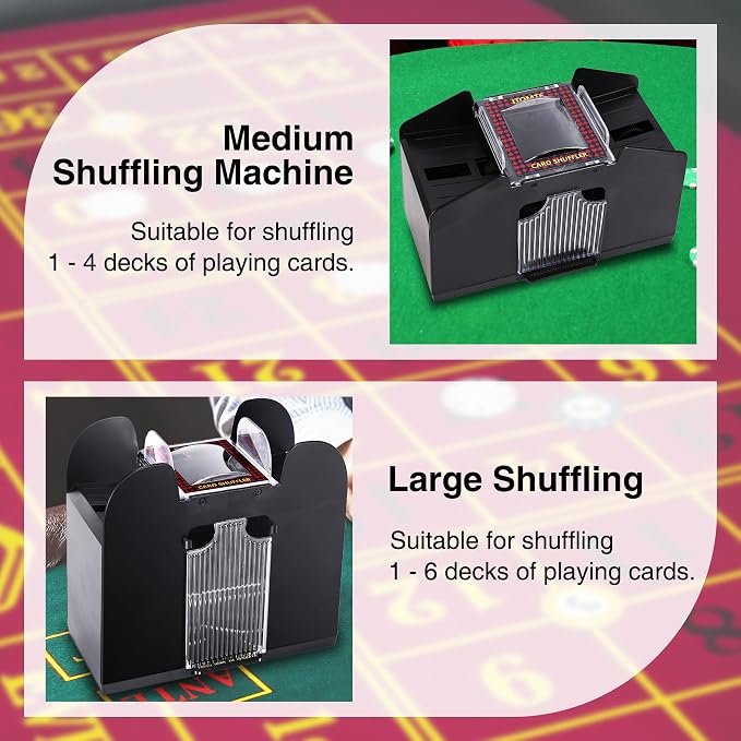 ITOME Automatic Card Shuffler, 2/4/6 Decks Electric Heavy Duty Card Shuffler - Image 7