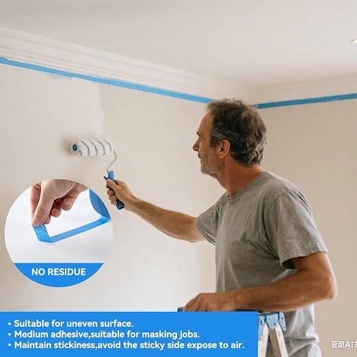 Premium Blue Masking Tape, Painters Tape, DIY Paper Arts & Crafts, Spraying - Image 6