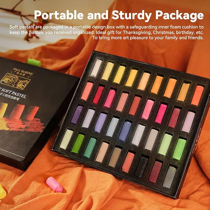 Paul Rubens Professional Soft Pastels, 36 Colors Chalk Pastels, Non Toxic - Image 7