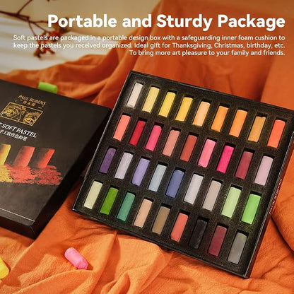 Paul Rubens Professional Soft Pastels, 36 Colors Chalk Pastels, Non Toxic - Image 7