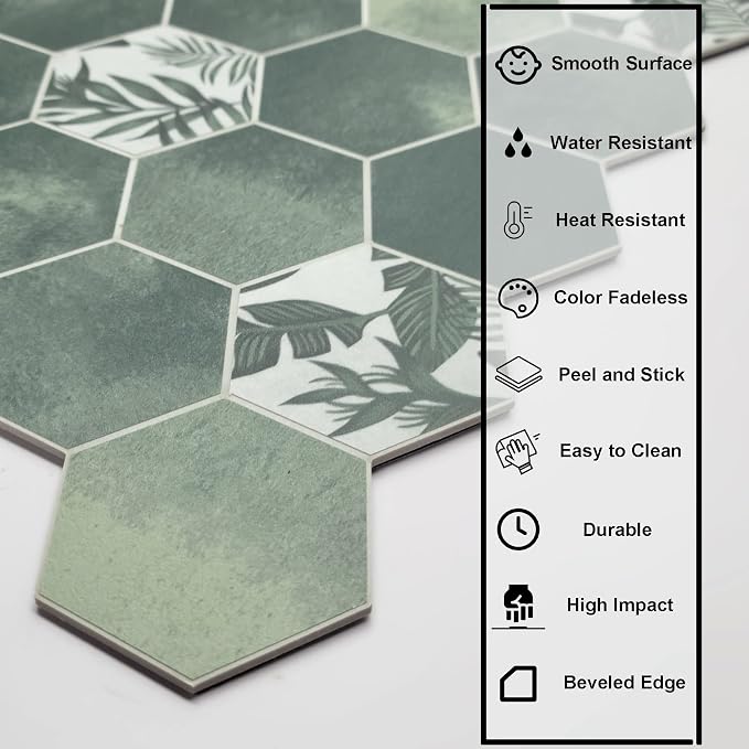 The Tiles Plaza 10-Sheet Peel and Stick Backsplash, Stick On Tiles - Image 2