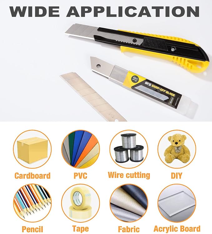 DOWELL 18mm Snap Off Blade SK5 Utility Knife Retractable Blades Box Cutter - Image 6