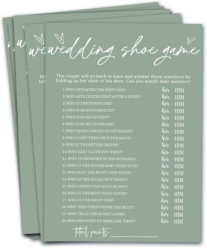 Bridal Shower Games Cards, Wedding Shoe Game, Bridal Shower Games 25 Guests by Wybgno
