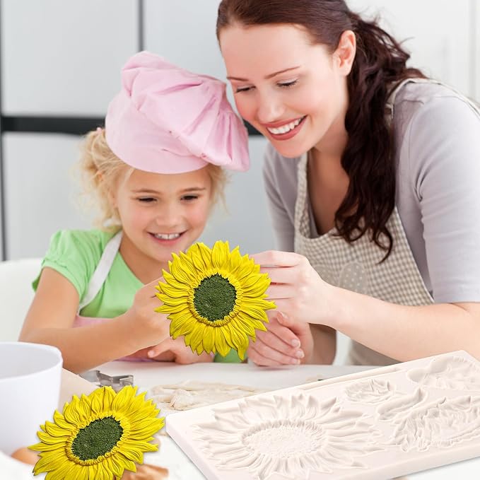 Oversized Sunflower Silicone Mold Leaves Cake Decoration Fondant Mold - Image 4