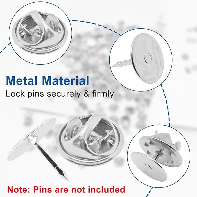 100pcs Pin Backs, Blank Pins Scatter Butterfly Clutch Pin Holder Enamel Pin - Image 3