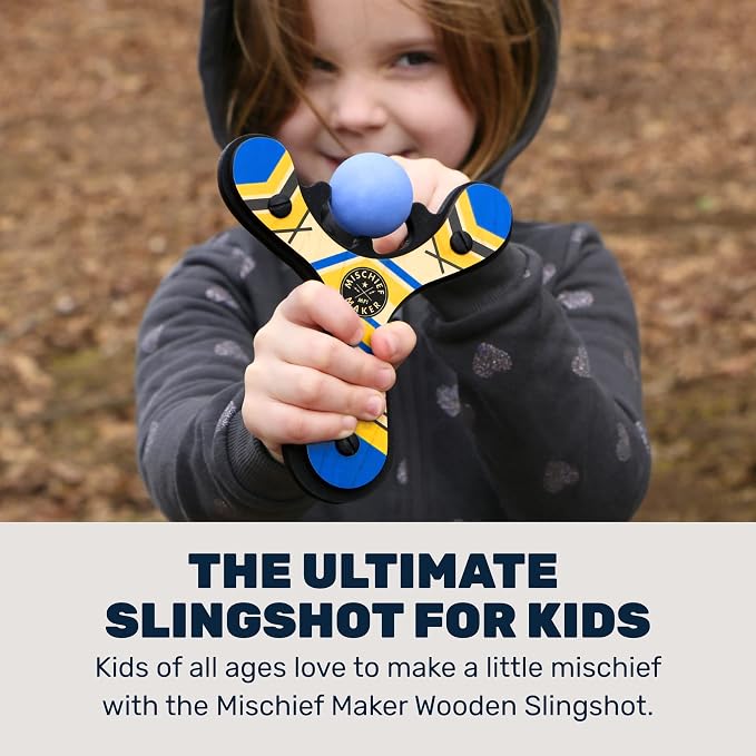 Mighty Fun! - Mischief Maker® Wooden Slingshot - Classic Series - Real Wood - Image 2