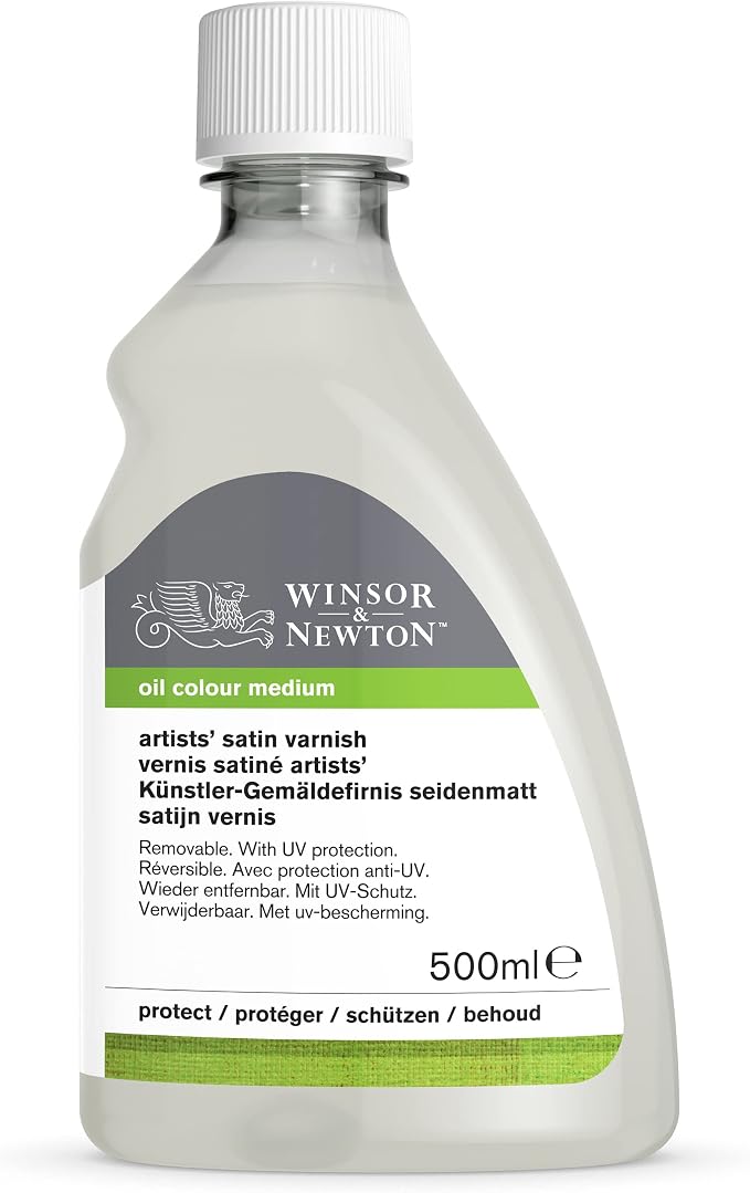 Winsor & Newton Professional Artists' Satin Varnish, 500ml Bottle - Image 8