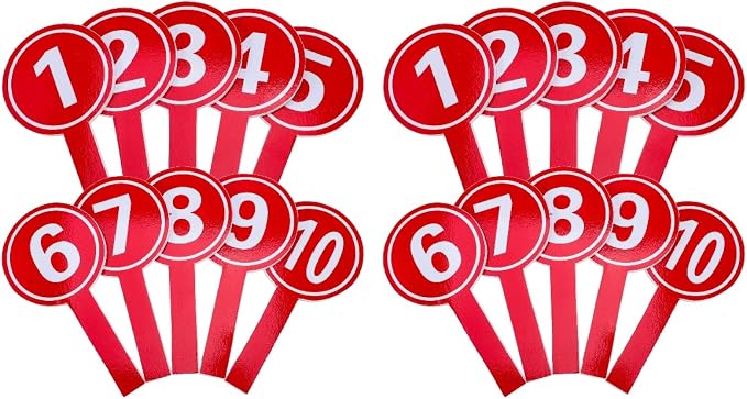 Amosfun 20 a Dry Erase Board Voting Paddles 1-10 Score Number Boards Yes or No by Amosfun